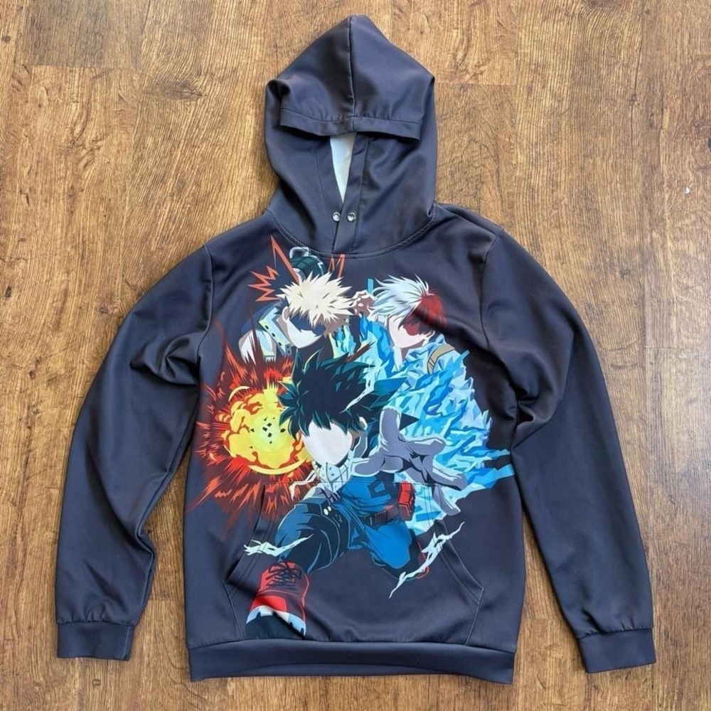 My Hero Academia hoodie, no drawstring and flaws shown in photos